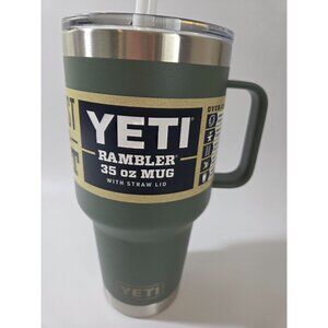 Yeti Rambler 35 Oz Mug With Straw Lid In Olive Green